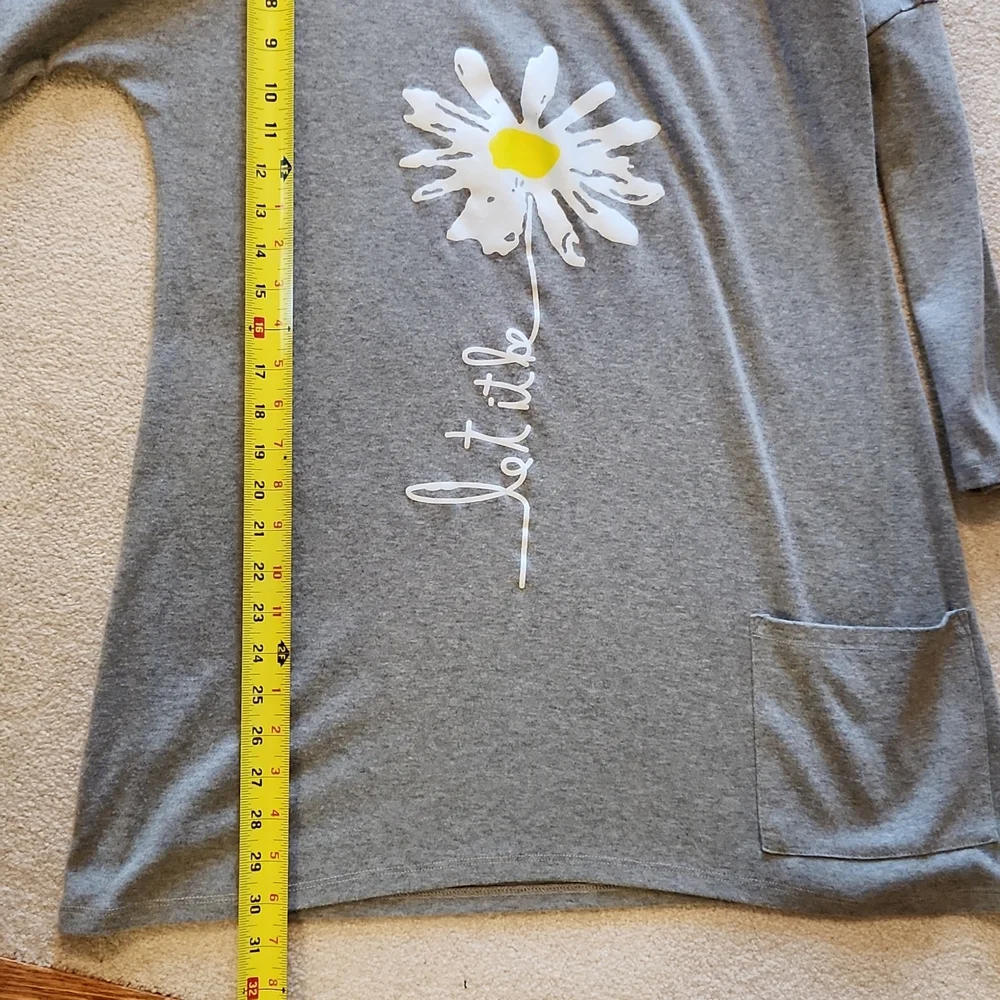 Casual Floral Long Sleeve Tunic Loose Shirt - Medium